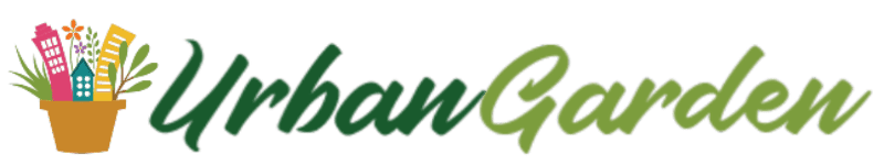 Urban Garden Logo Green Nature in Earthen Pot Urben Area Plants Building.